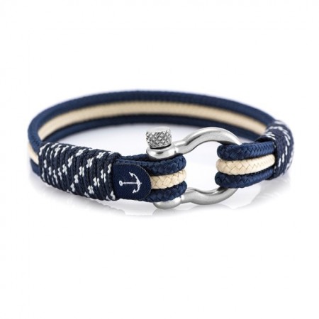 Nautical bracelet with blue and white accent